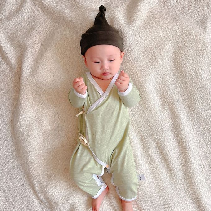 YOUrs - 竹節棉清新甜蝴蝶衣2件組-甜芋粉+蜜桃粉