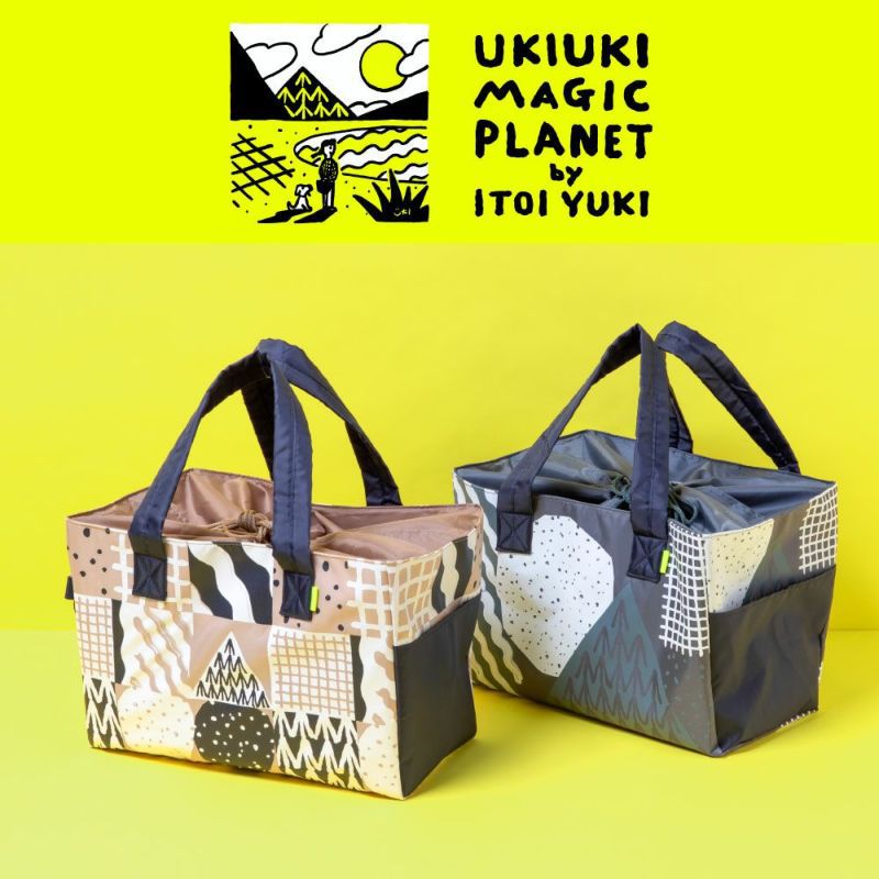 日本 IROHA - 萬用大容量可折疊保冷袋/購物袋(容量20L/耐重20KG)-植物 (40x28x20cm)