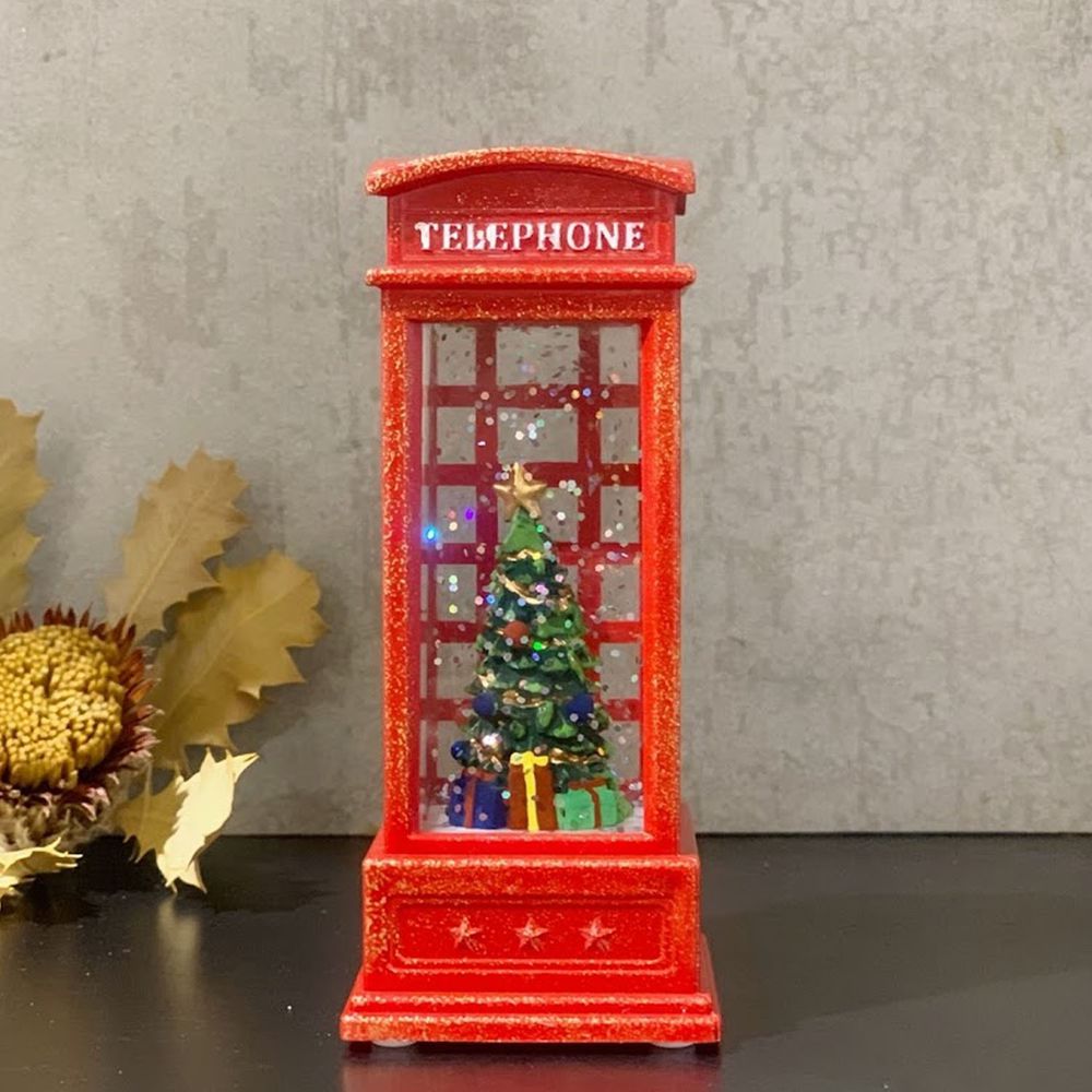 聖誕燈飾-電話亭-聖誕樹 (5*5*12CM)