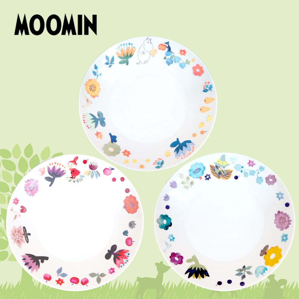日本山加 yamaka - moomin嚕嚕米彩繪陶瓷深盤禮盒3入組(MM2100-139)