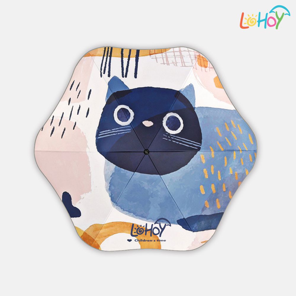 LOHOY - 兒童防戳圓角雨傘(兒童晴雨傘 圓角雨傘 防戳雨傘) (小貓咪)