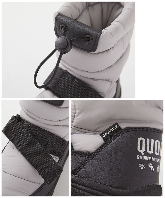 日本 devirock - 防滑防潑水可調鬆緊雪靴-灰