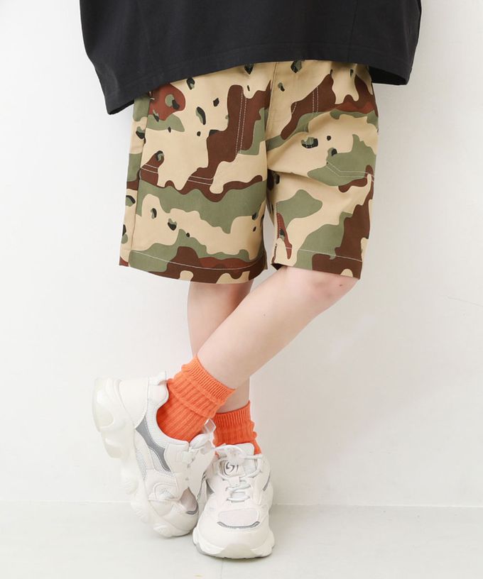 日本 devirock - [熱銷]超彈力印花短褲-斑馬紋-淺棕