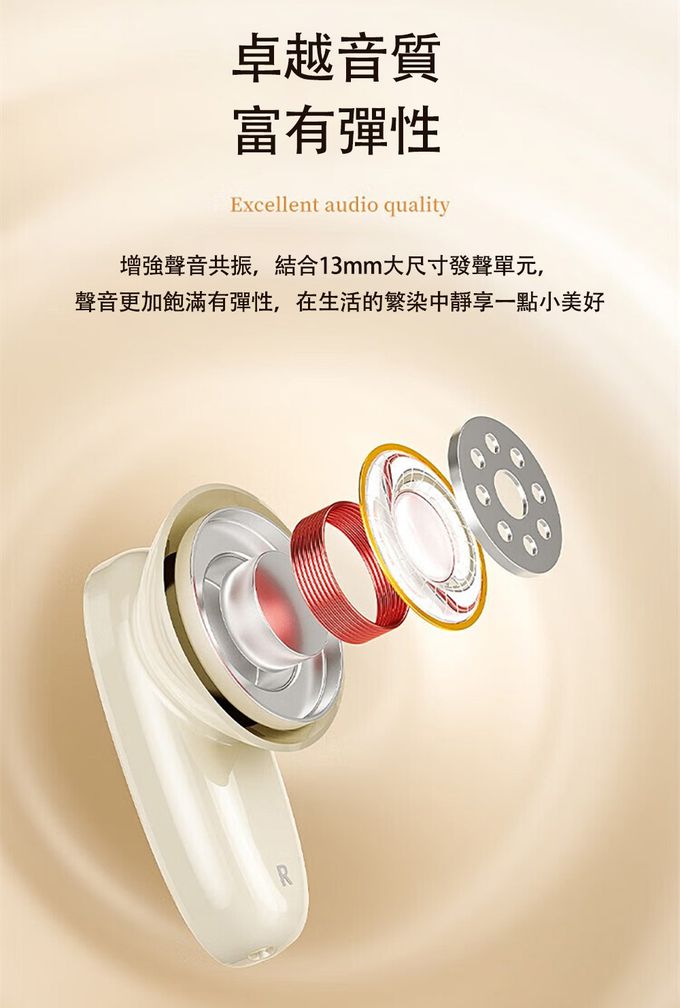 HP-HP惠普 - H10I 真無線超續航藍牙耳機(IPX4防水 通話降噪 輕量設計 輕觸操控)-奶油色