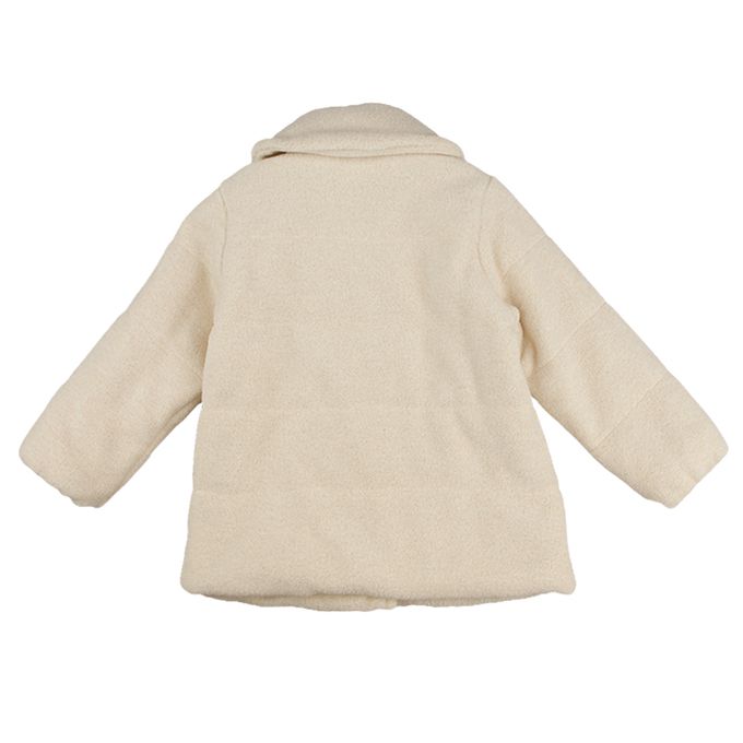 akachan honpo - 仿羔皮呢鋪棉夾克-淺卡其色