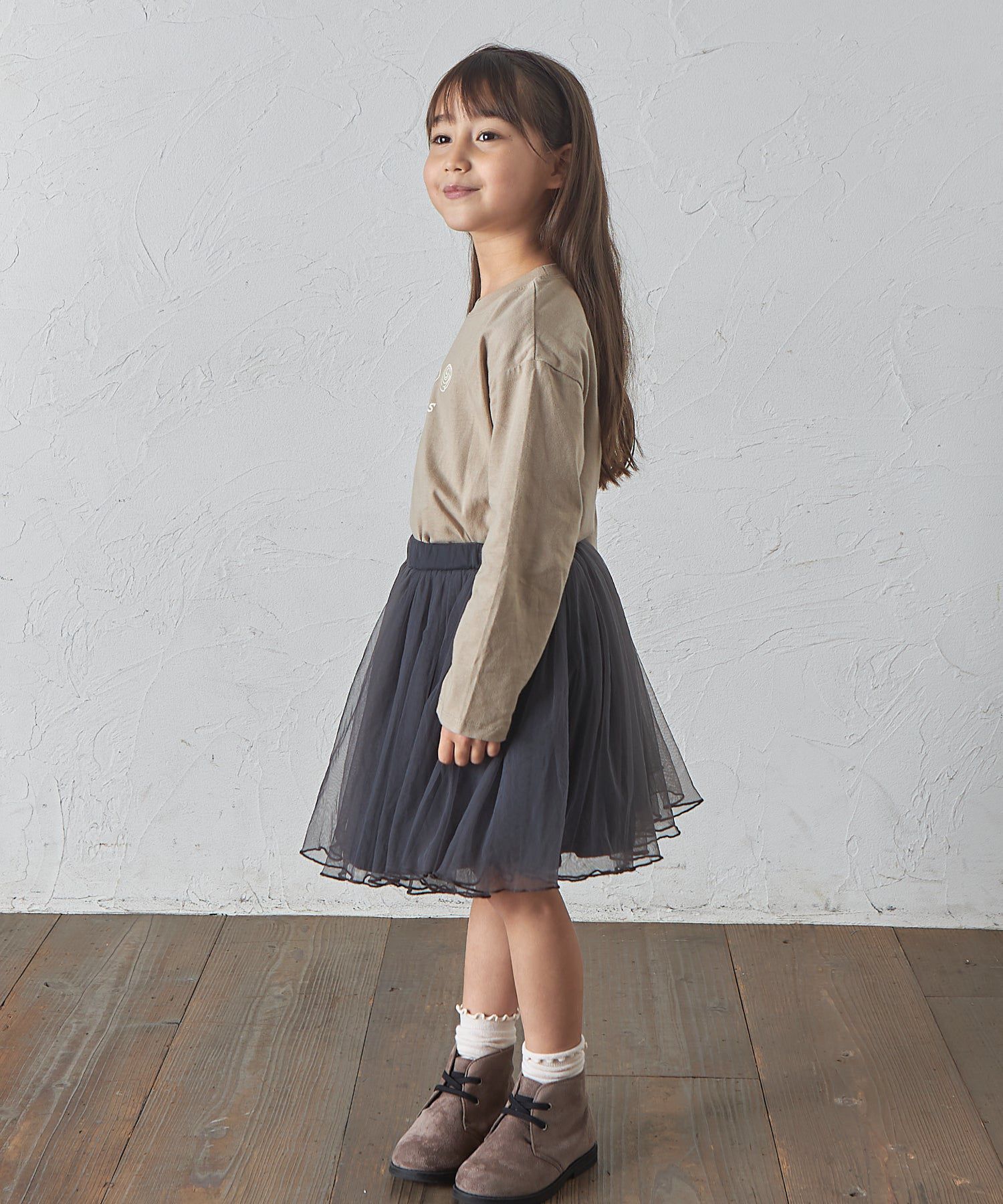 日本 PAIRMANON - 小精靈薄紗澎澎裙(附安全褲)-淺灰