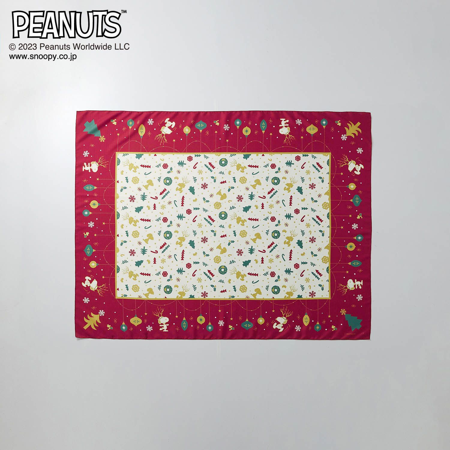日本千趣會 - SNOOPY防潑水印花桌巾-耶誕慶典