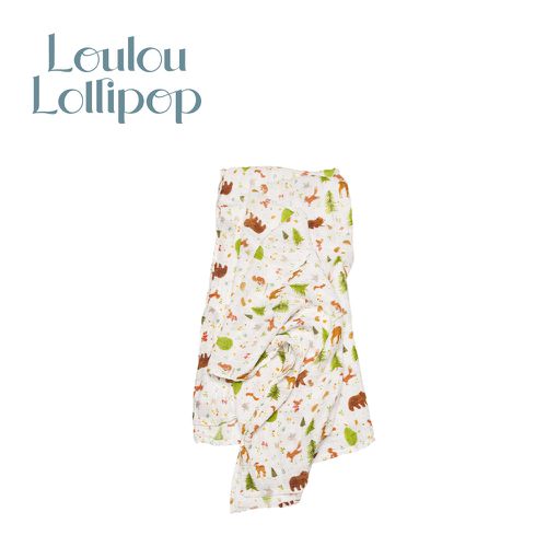 Loulou Lollipop - 竹纖維透氣包巾-主題款-森林好朋友 ((120x120cm))