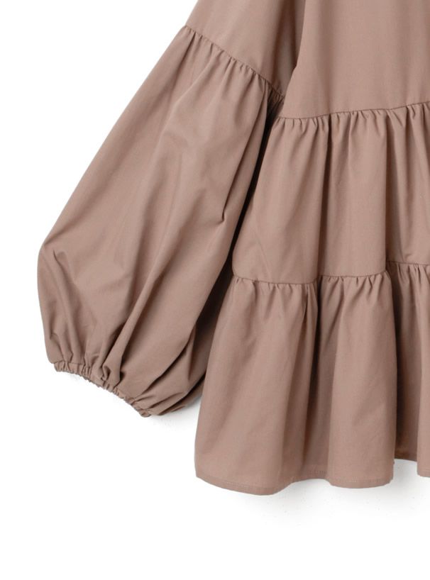 日本 GRL - 森林系層次泡泡長袖上衣-天使白 (F)