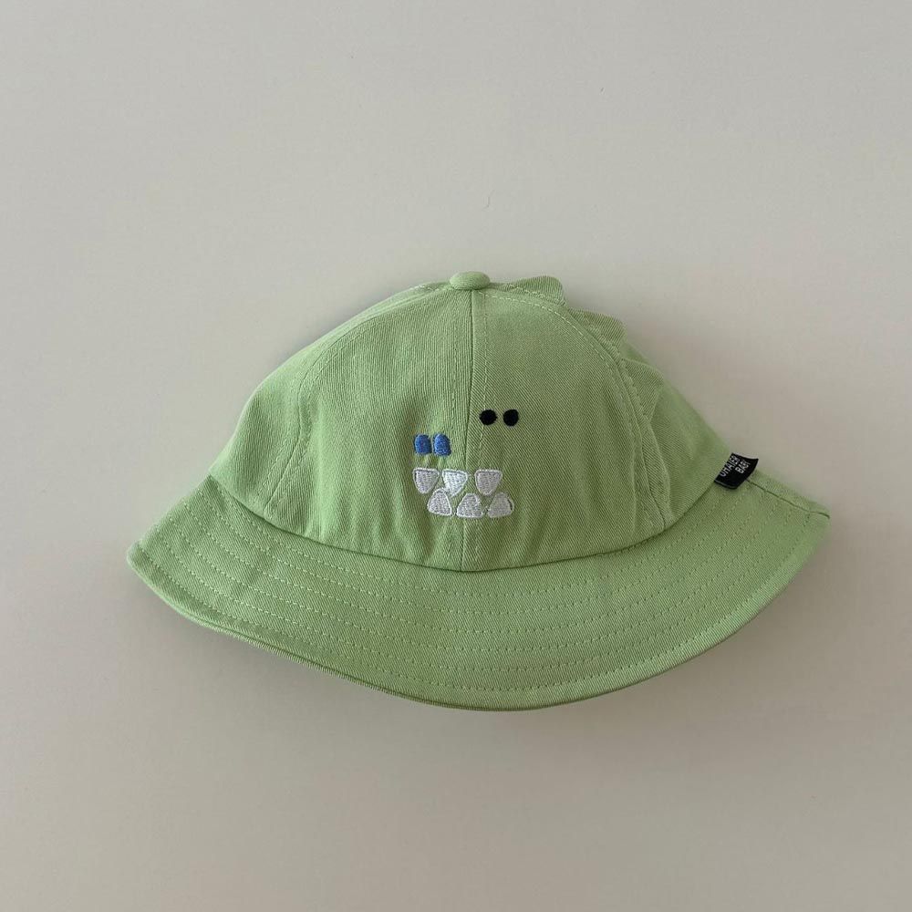 兒童可愛速乾防曬遮陽漁夫帽-表情-綠色 (48-52CM)
