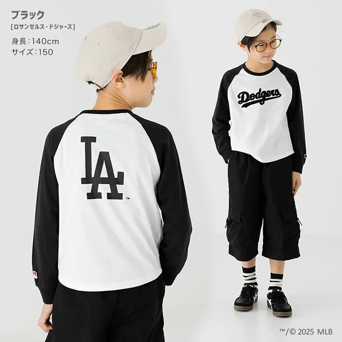日本 Chil2 - MLB聯名 立體刺繡長袖上衣-紐約洋基-深藍
