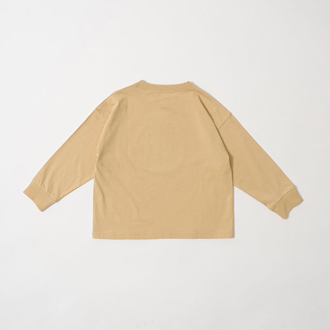 日本 b-ROOM - 休閒印花純棉長袖上衣-更好的我-橘