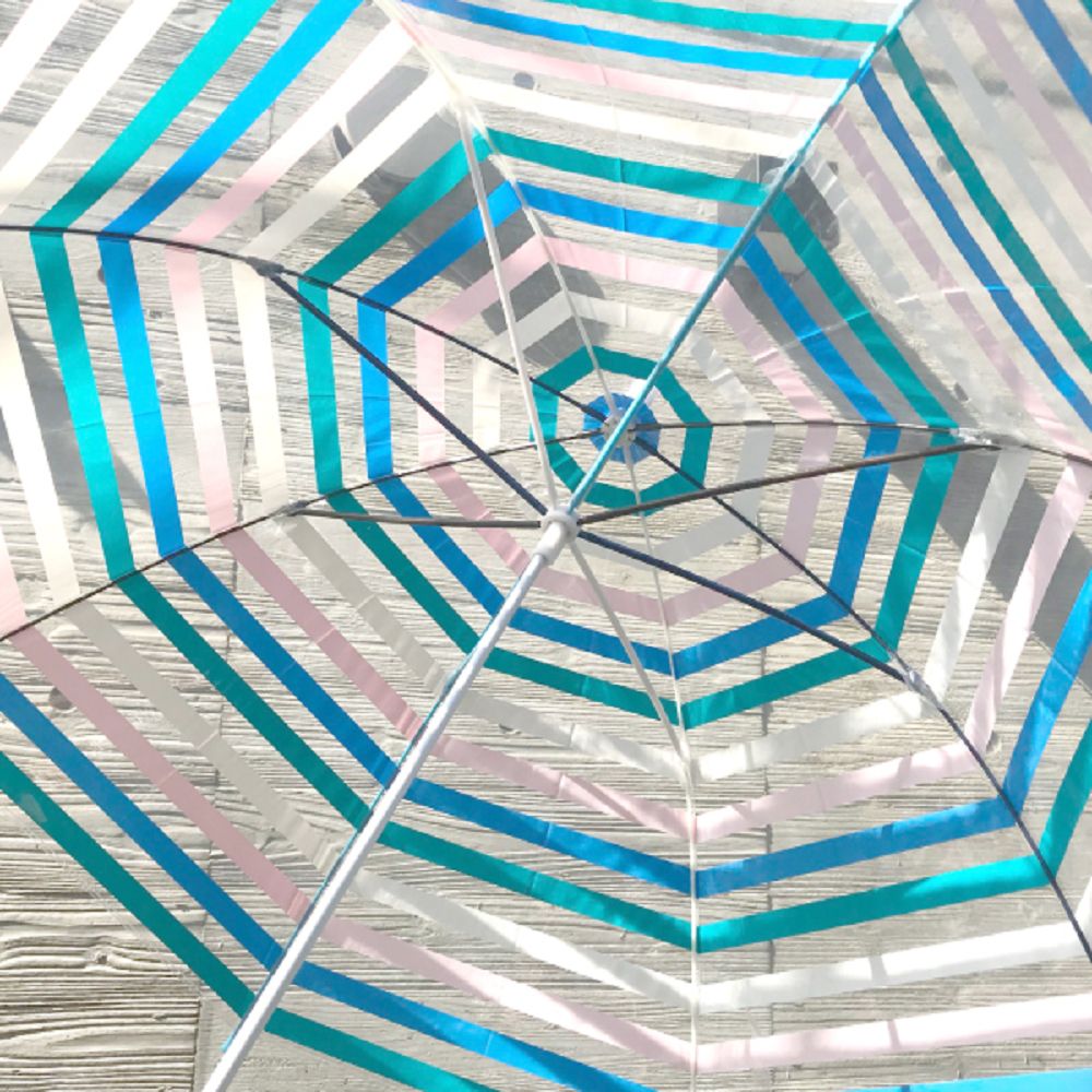 日本Caetla - Evereon可替換式環保輕量傘-糖果條紋-糖果藍