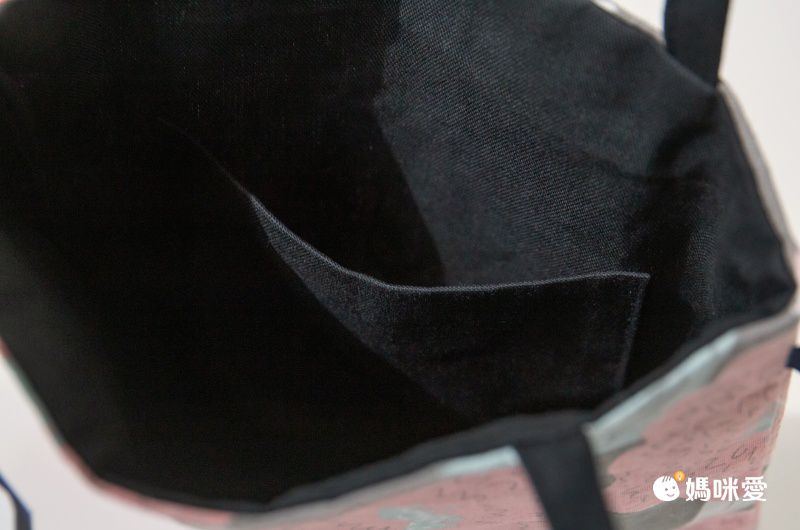 日本 Maison Blanche - 日本製 棉麻手提小包-芍藥-粉 (23x24cm)-提把黑