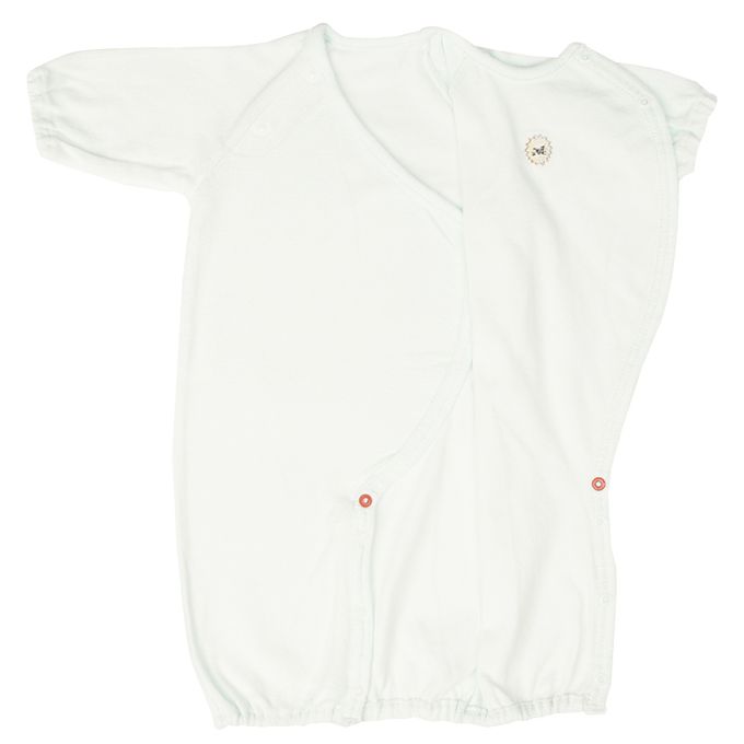 akachan honpo - 長袖連身衣 合身款-毛巾布-淺藍色 (50~60cm)