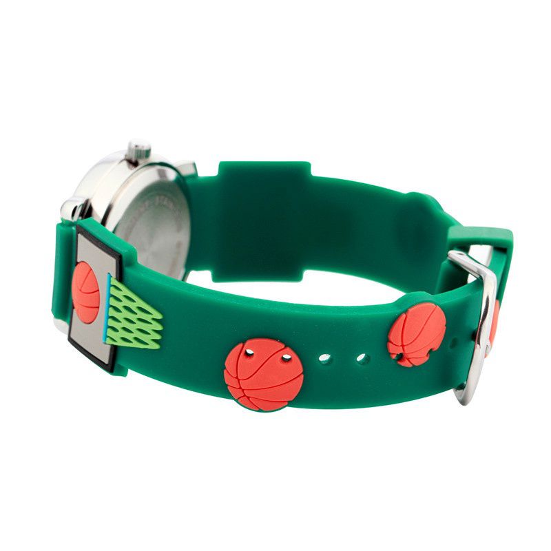 3D立體卡通兒童手錶-經典小圓錶-綠色籃球