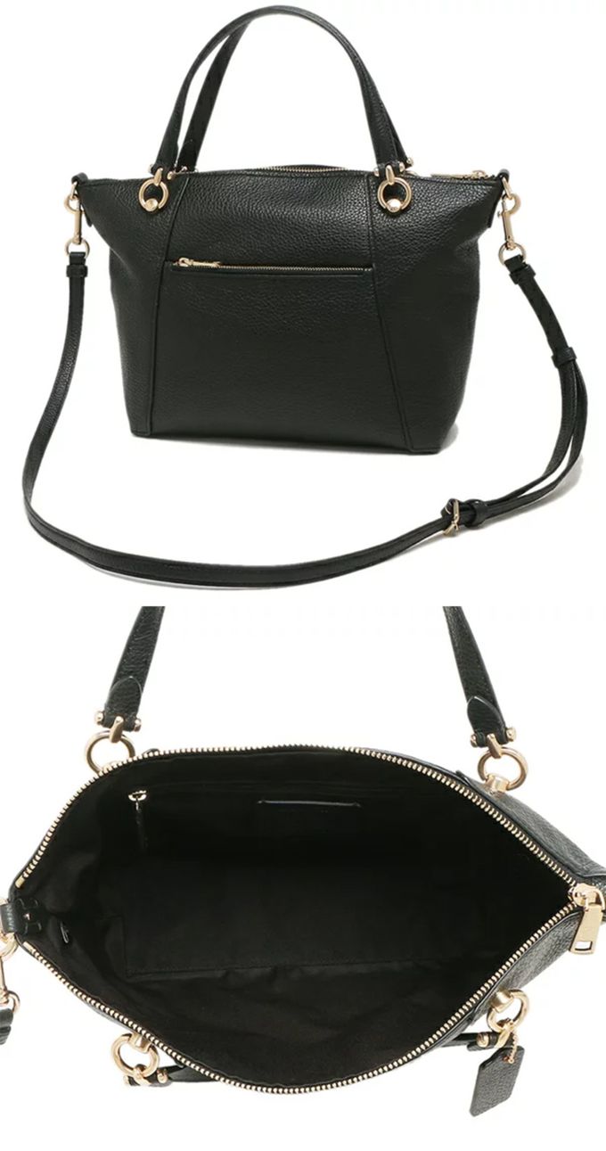 COACH - 荔枝紋皮革兩用包 (黑色)