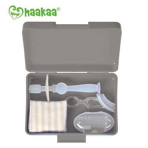 紐西蘭 HaaKaa - 嬰幼兒口腔護理套裝-灰色
