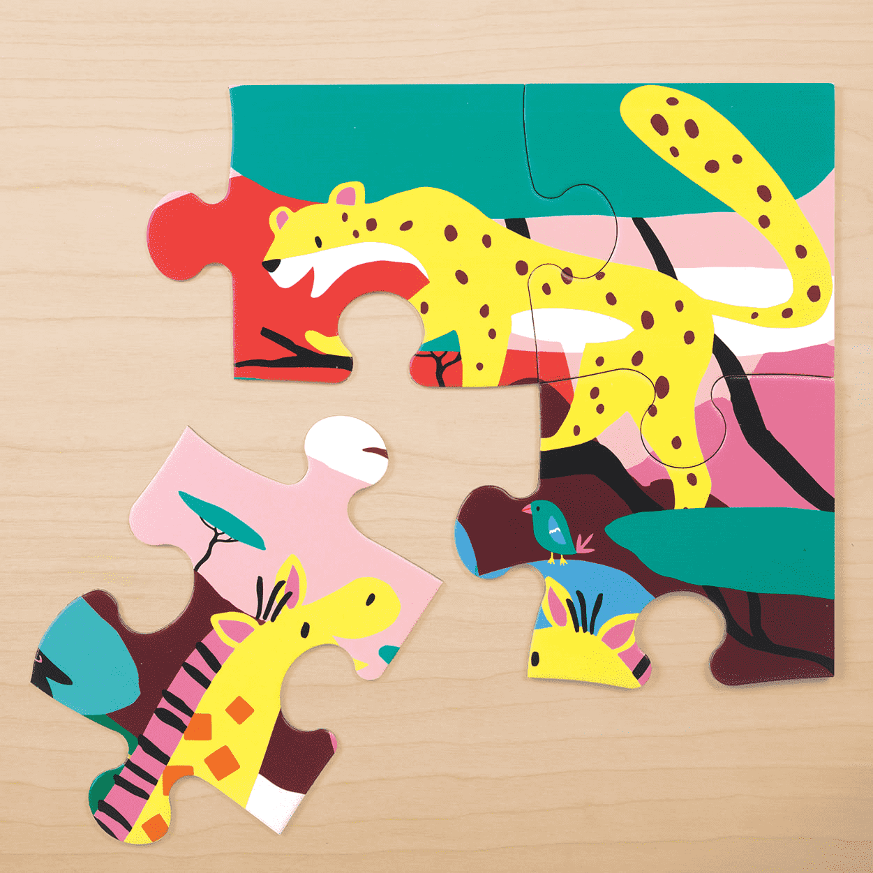 美國 mudpuppy - 地板拼圖-野生動物園-25片