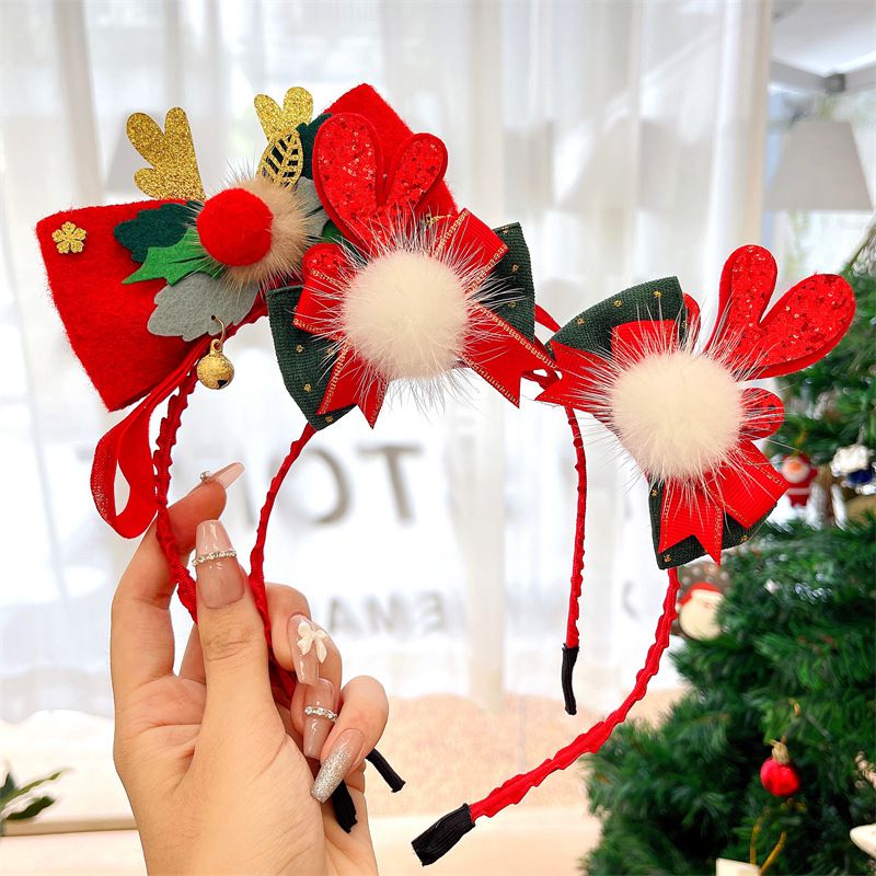 聖誕節造型髮箍-鈴鐺蝴蝶結