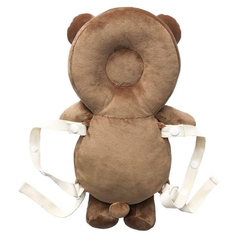 akachan honpo - 嬰兒防護枕背包-泰迪熊-咖啡色
