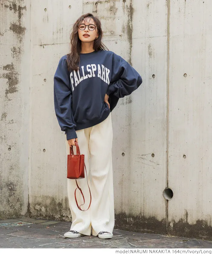 日本 COCA - [可剪裁] 羅紋彈性垂墜寬褲-黑