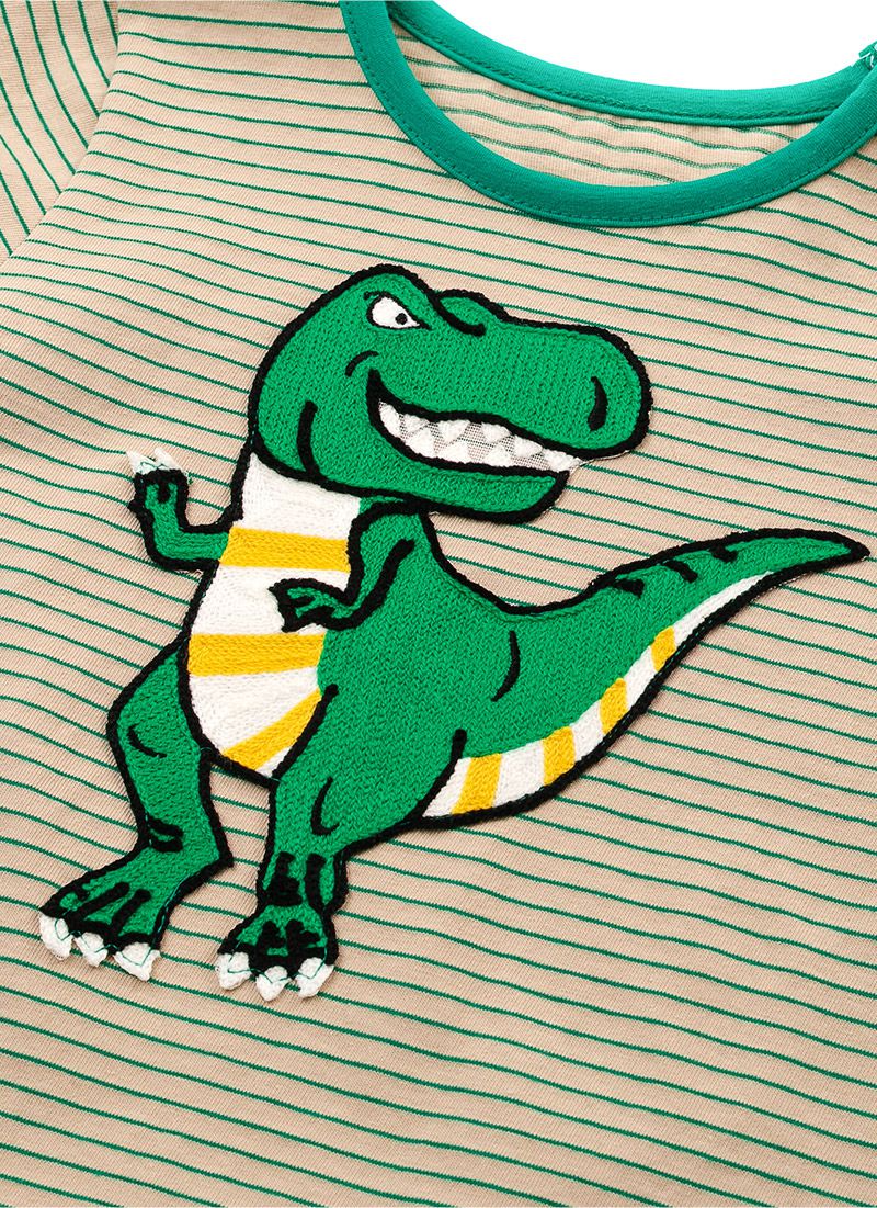 韓國 OZKIZ - 細條紋綠暴龍套裝-綠X卡其