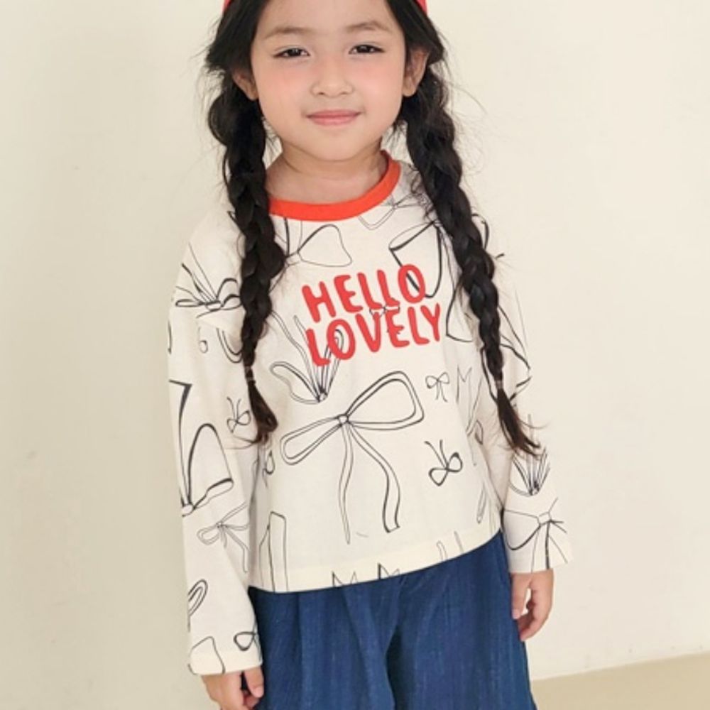 Peanuts House 純棉長袖上衣-手繪蝴蝶結-象牙白