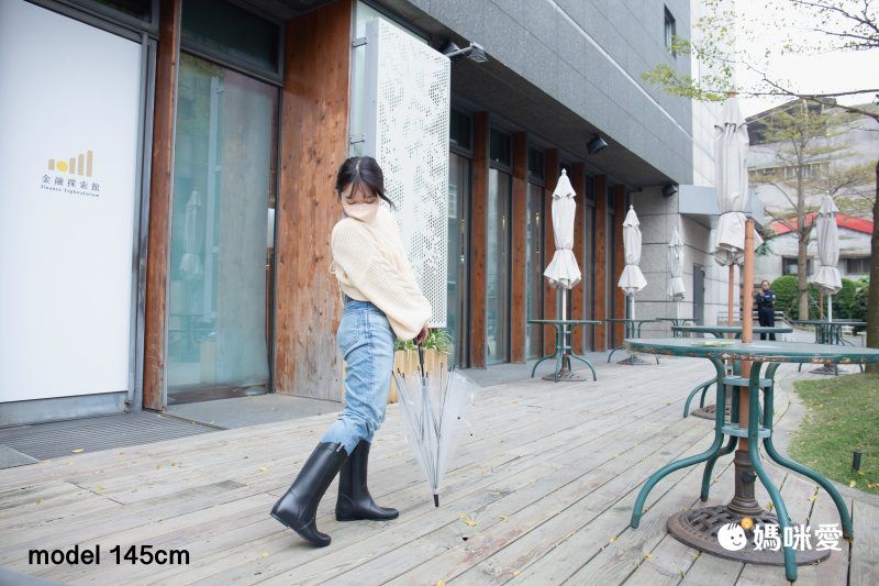 日本 Stream - 晴雨兩穿大人雨鞋-平底休閒款-白