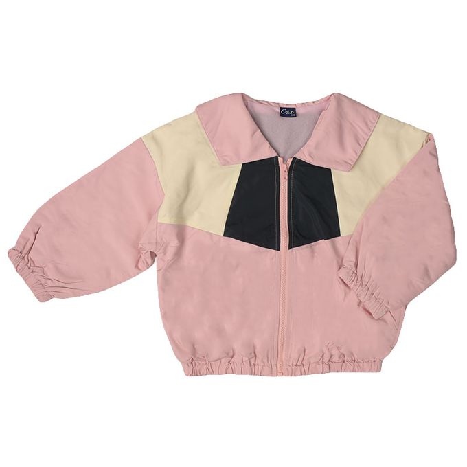 akachan honpo - 夾克外套-復古配色-粉紅色