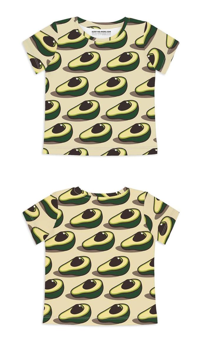 英國 SLEEP NO MORE - 100% 有機棉兒童短袖上衣-酪梨