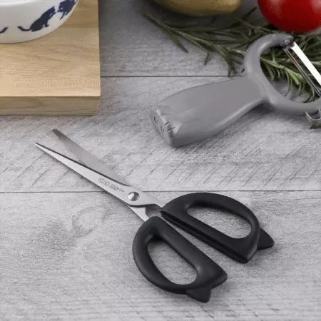 日本貝印 Nyammy貓咪造型日本製可站立磁吸式廚用剪刀(附刀刃保護套)