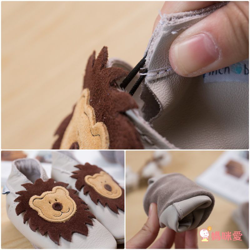 英國Inch Blue - 真皮手工寶寶鞋-水彩花