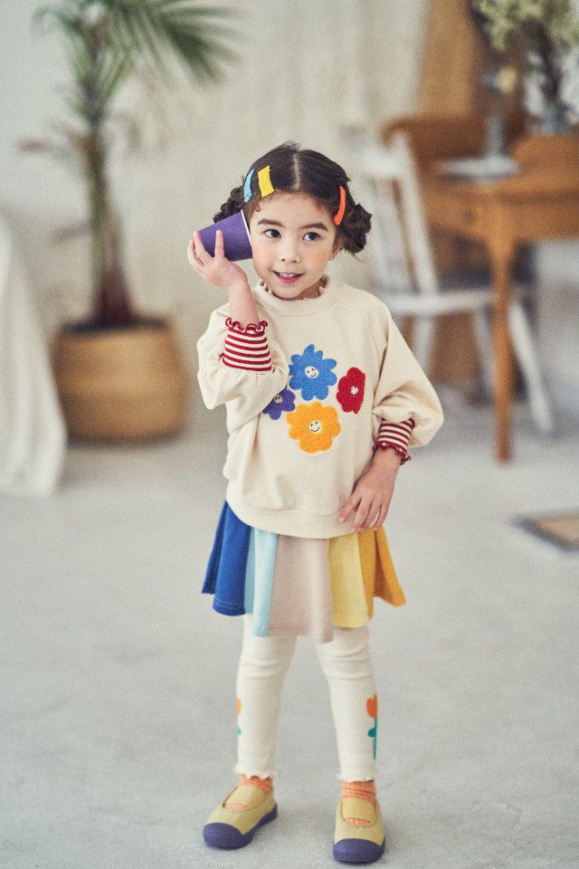 韓國 Mimico - 彩色漸層傘狀褲裙-藍黃