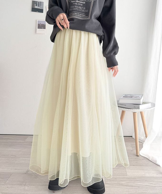 日本 Classical Elf - 浪漫蓬鬆層次感超長紗裙-灰