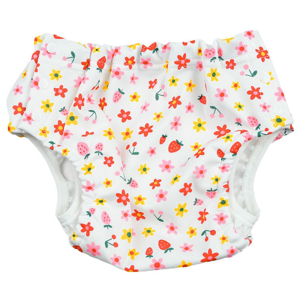 akachan honpo - 1歲起可使用的褲子式布尿布-兩側開口 水果-粉紅色 (80～95cm)