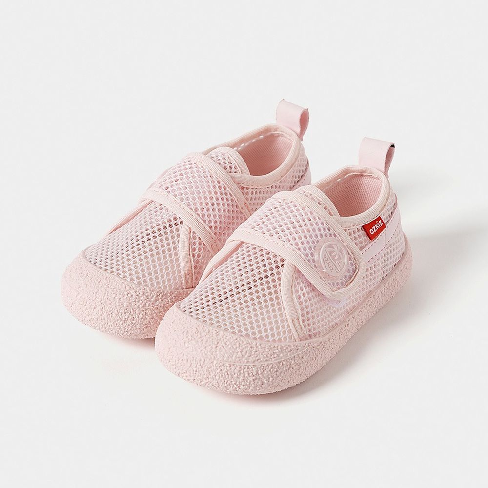 水陸兩穿！網眼透氣玩水沙灘鞋/魔鬼氈懶人鞋-粉