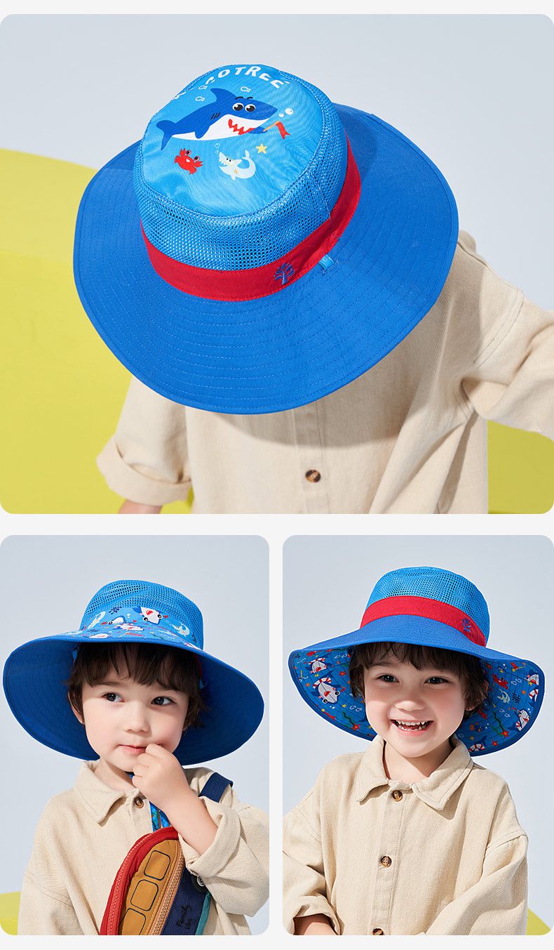 可調節兒童大帽簷防曬遮陽帽-優雅小白兔-粉色