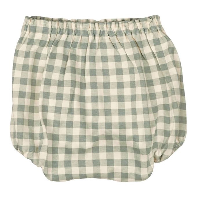 akachan honpo - 寬版褲-短褲型 格紋-象牙白色 (80~95cm)