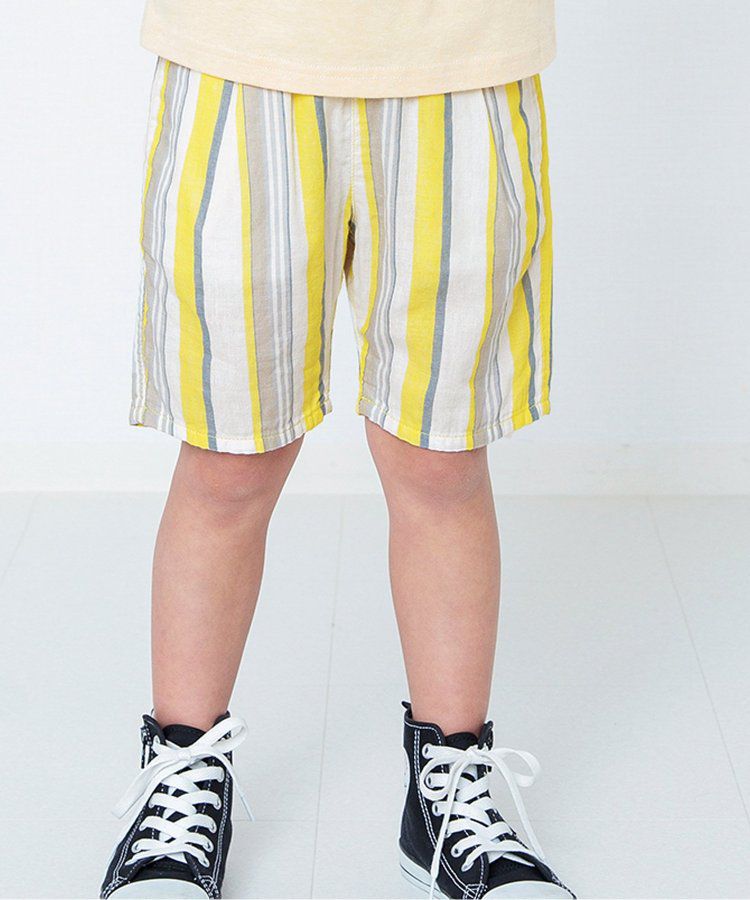 日本 BREEZE - 100%棉定番印花短褲-變形蟲-綠