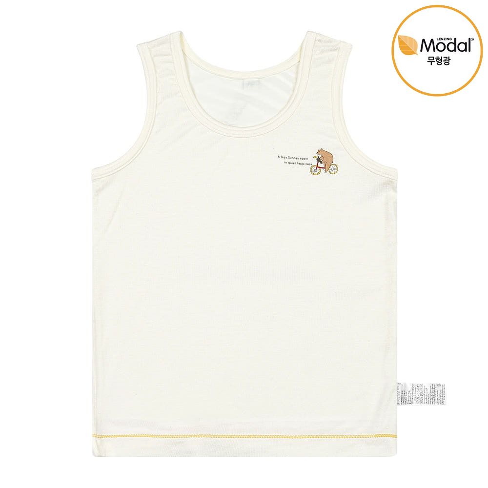 莫代爾親膚絲滑背心內衣(男寶)-熊熊騎單車-米