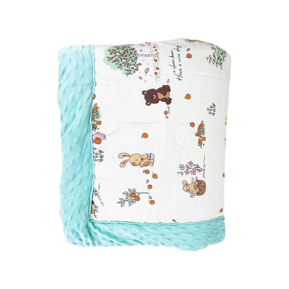 JoyNa - 加厚款-多功能蓋毯 兒童棉被 保暖被-果園夥伴-加厚款 (110*140cm)