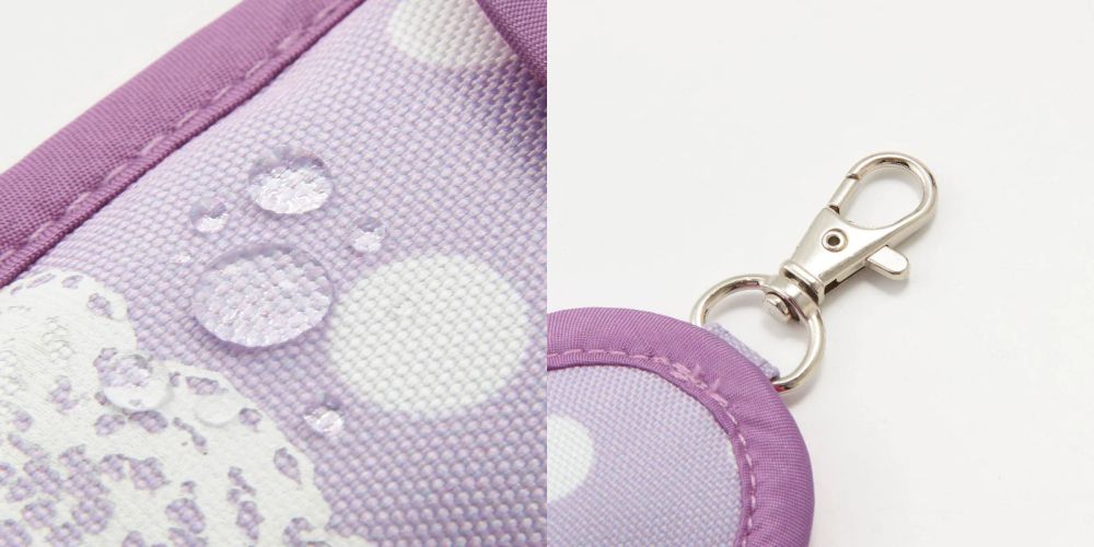 日本千趣會 - 撥水加工 鑰匙套-點點-紫 (13x8cm)
