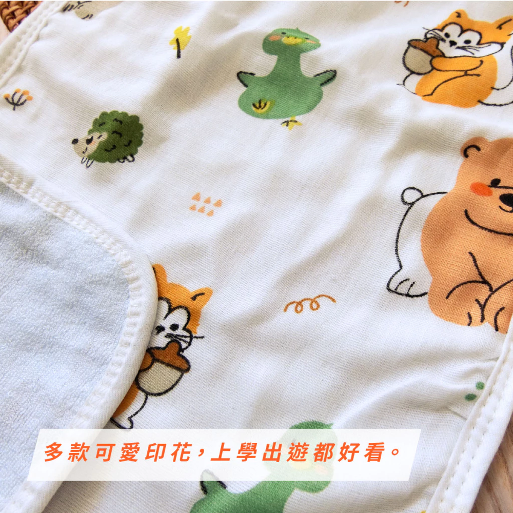 MIT台灣製 頂級竹纖棉紗布童巾 兒童毛巾 柔軟親膚 25x50cm 多款印花-隨機出色-6入組