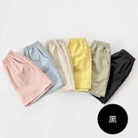 韓國 W.S.B. - 夏日必備鬆緊腰短褲-黑