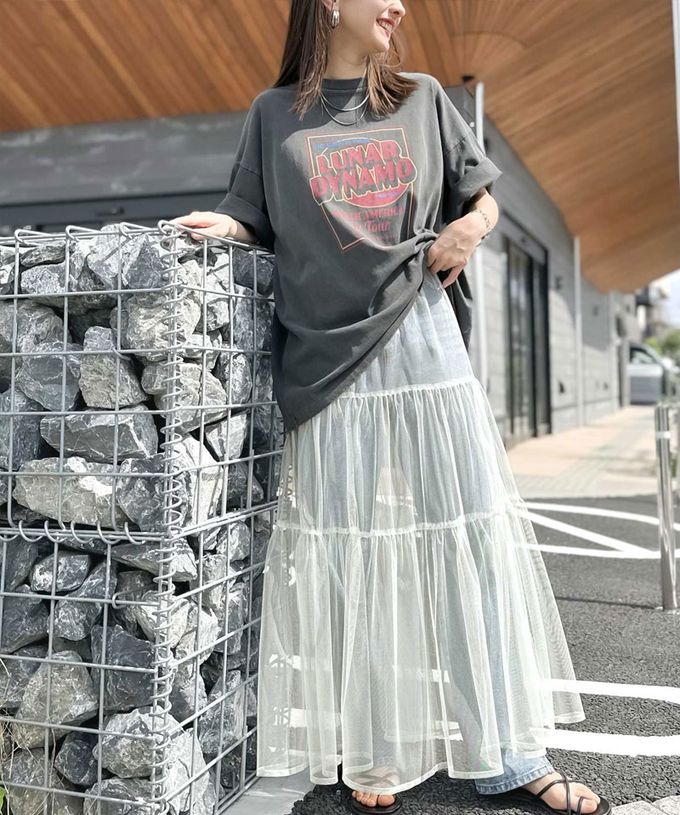 日本 Classical Elf - 百搭浪漫層次澎澎修身紗裙-米杏