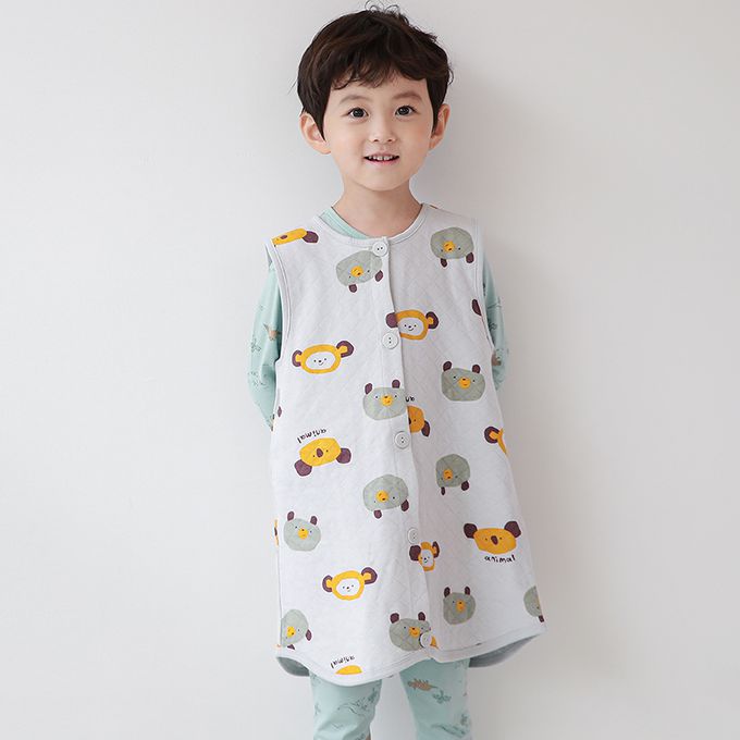 正韓 Cogibu - 極舒適無螢光劑 100% 有機棉幼兒/兒童鋪棉保暖防踢背心-樂園