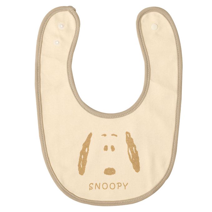 akachan honpo - 圍兜2件組-史努比-米白色 (70~80cm)