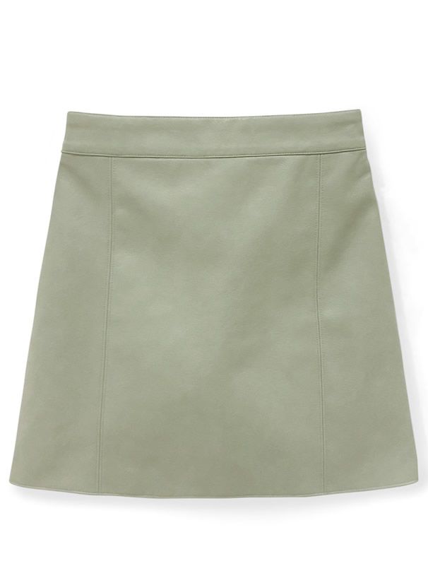 日本 GRL - 皮質時尚修身短裙-黑