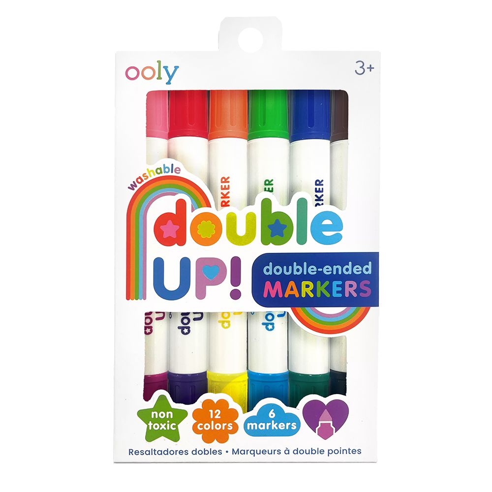 【兒童專用筆系列】雙頭雙色創作彩色筆組 (6入12色組)